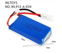 WLTOYS WL912-A Speed Boat Parts 7.4V Battery 1500mAh EL Plug