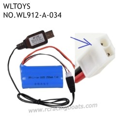 WLTOYS WL912-A Speed Boat Parts 7.4V Battery 1500mAh EL Plug