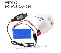 WLTOYS WL912-A Speed Boat Parts 7.4V Battery 1500mAh EL Plug