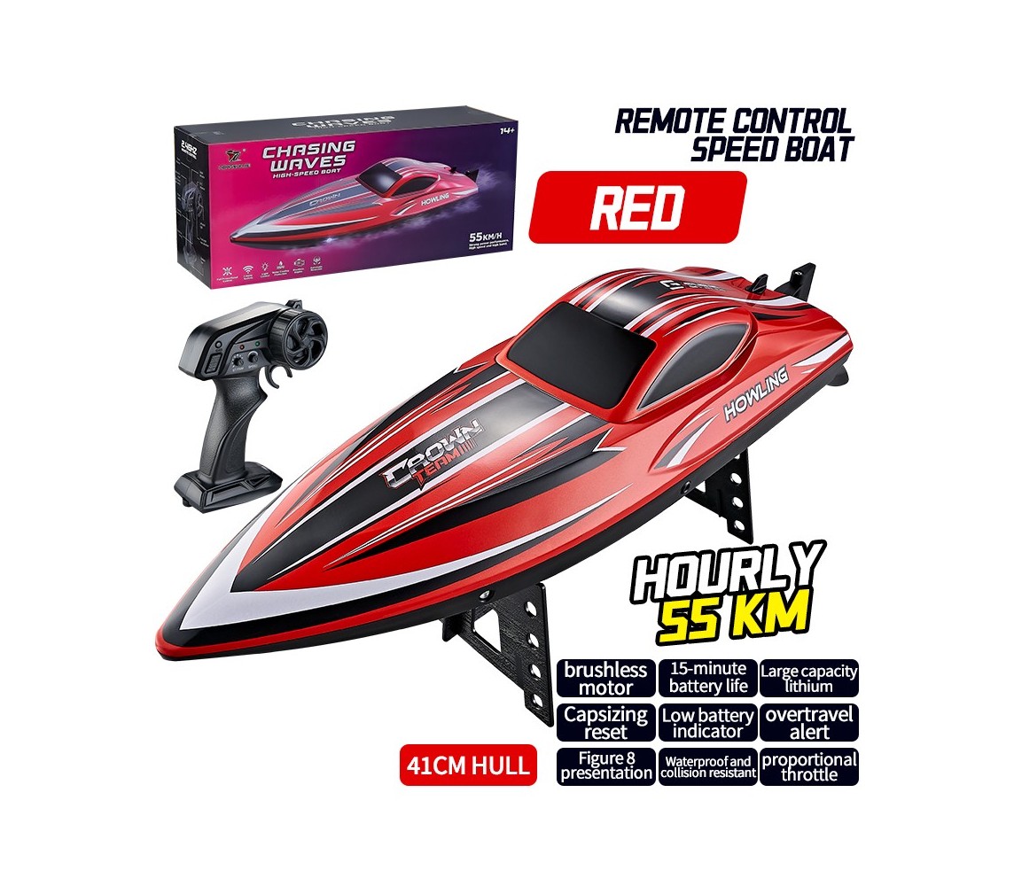 HONGXUNJIE HJ818PRO Brushless High Speed Large Boat RTR for Kids Red