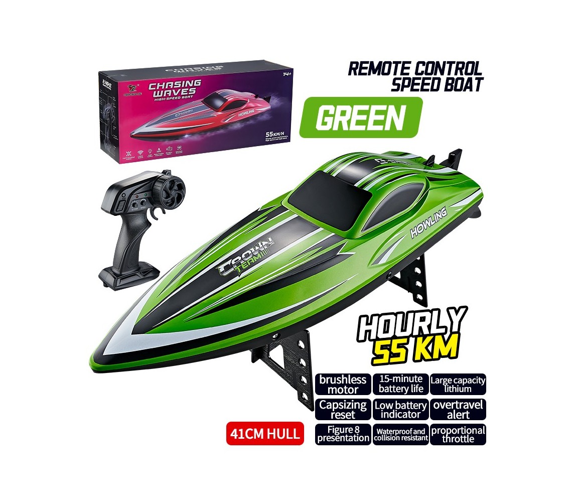 HONGXUNJIE HJ818PRO Brushless High Speed Large Boat RTR for Kids Green