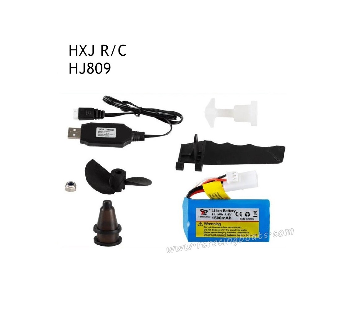 HXJ HJ809 High Speed Boat Parts Battery Rudder Kit