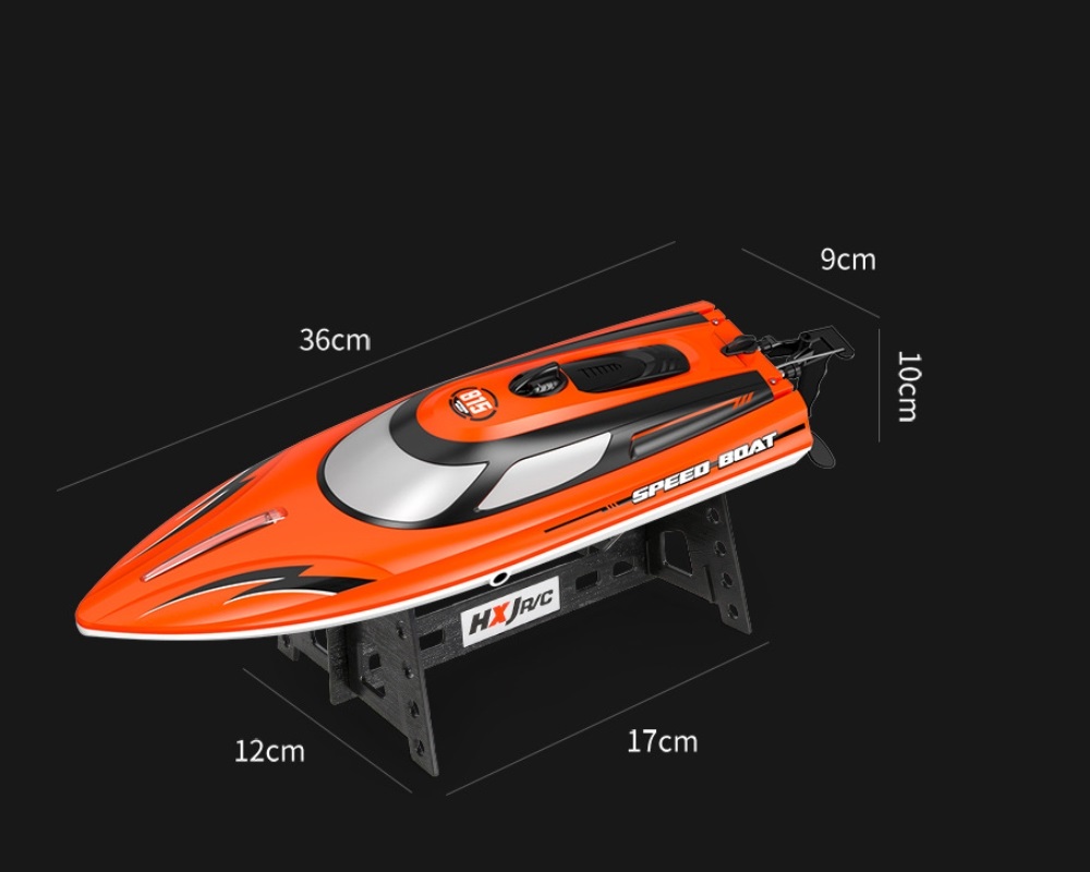 HONGXUNJIE HJ815 High Speed Remote Control Boat Orange Display