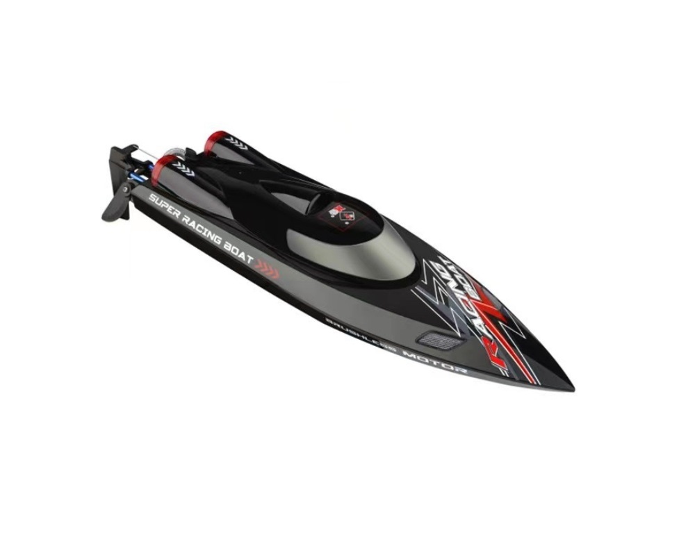 WLTOYS WL916 High Speed RC Racing Boat with Lights Black Right Side Overview